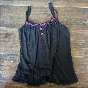 Black Tank Top with Pink Trim
